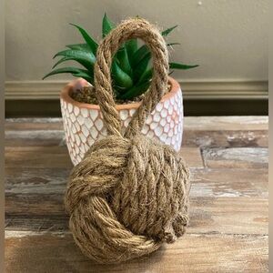 5️⃣ listings for 25.00 sale Monkeys fist jute ball hanger. New item, hand made